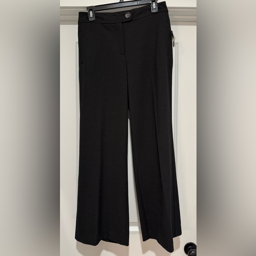 NWT Investments Black Wide Leg Women's Dress Pants Size 6 Short